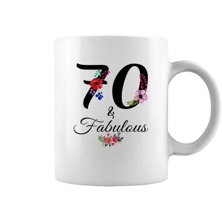 70 & Fabulous 70 Year Old Vintage Floral 1952 70Th Birthday  Coffee Mug