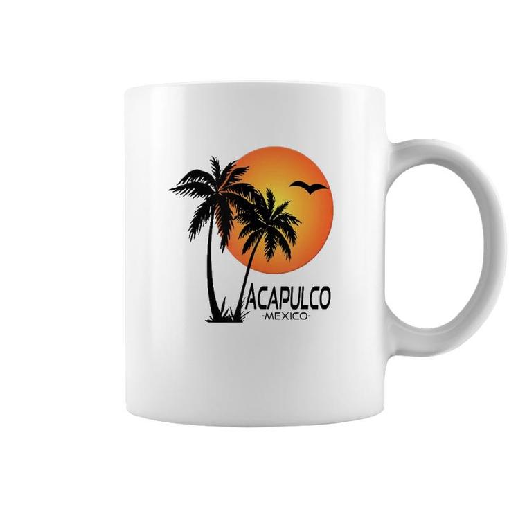 Acapulco Souvenirmexico Palm Trees Beach Sun  Coffee Mug