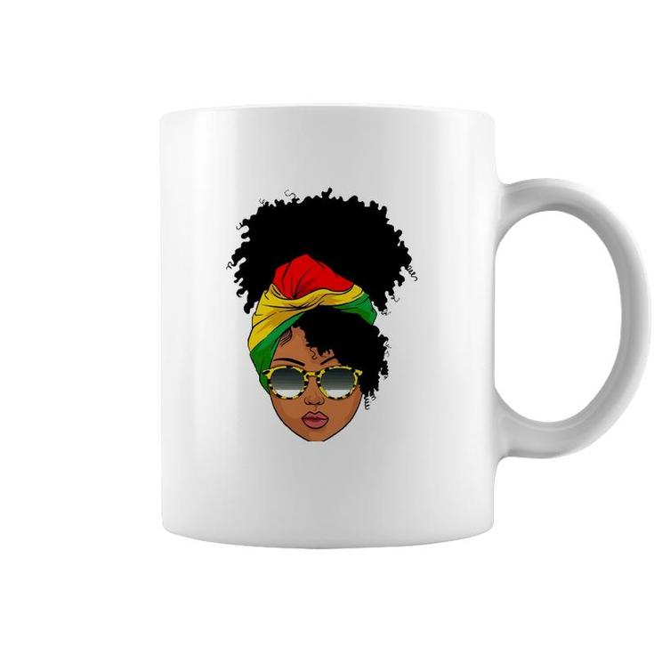 Afro Woman Headscarf Nubian Melanin Popping Black History Coffee Mug