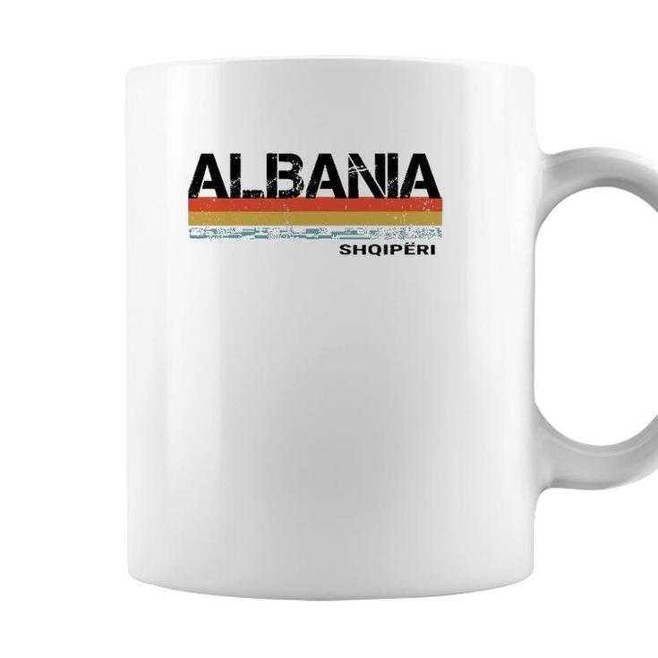 Albania Retro Vintage Stripes Men And Women Coffee Mug