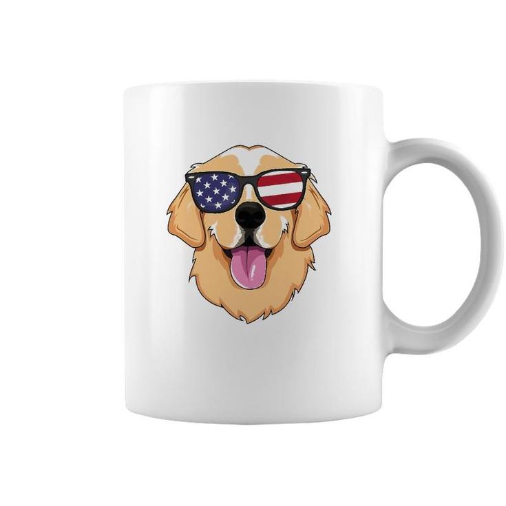 America Golden Retriever 4Th Of July For Men Boys Coffee Mug