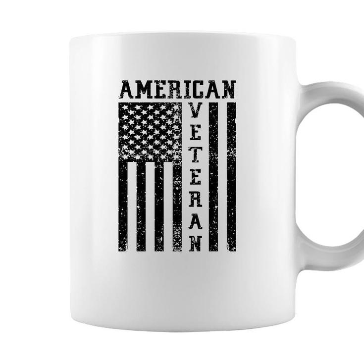 American Veteran Black Design Veteran 2022 Flag Coffee Mug