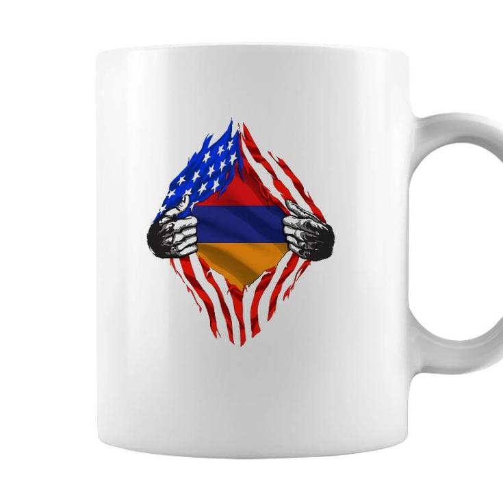 Armenian Heritage Armenia Roots Us American Flag Patriotic Coffee Mug