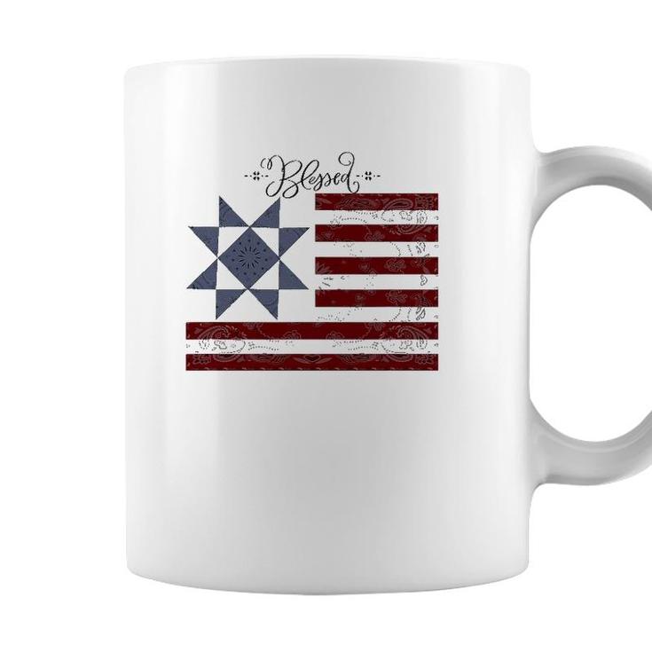 Barn Quilt July 4Th Gifts Vintage Usa Flag S Coffee Mug