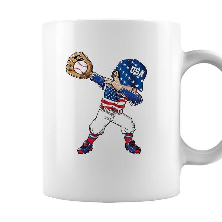 Baseball Softball Dabbing American 4Th Of July Usa Patriotic Coffee Mug