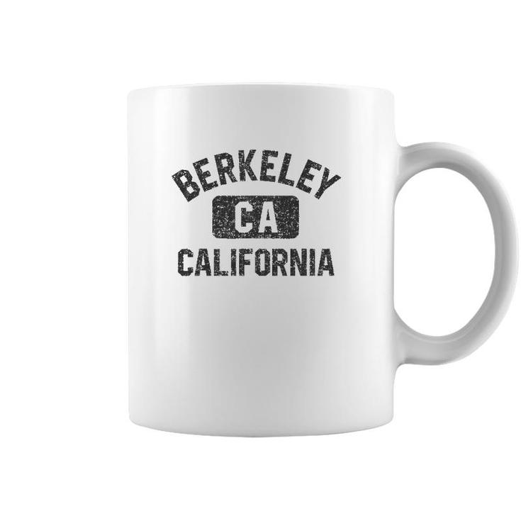 Berkeley California Gym Style Black W Distressed Black Print Coffee Mug