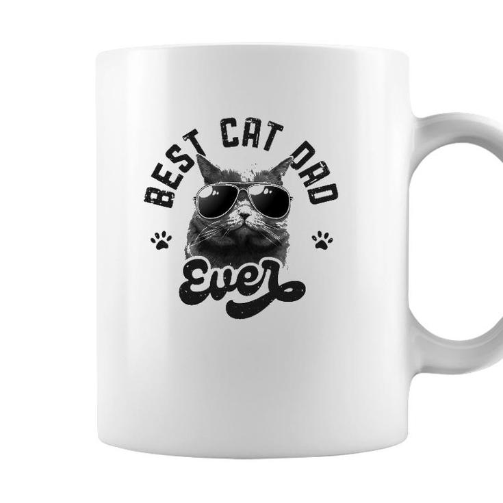 Best Cat Dad Ever Funny Daddy Fathers Day Retro Vintage Men Coffee Mug