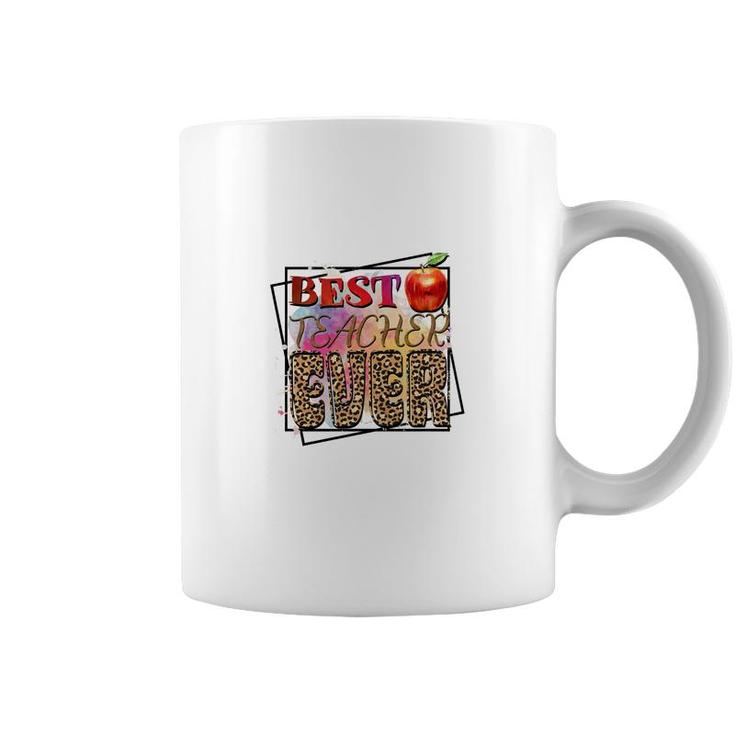 Best Teach Ever Great Leopard Apple Teacher Coffee Mug