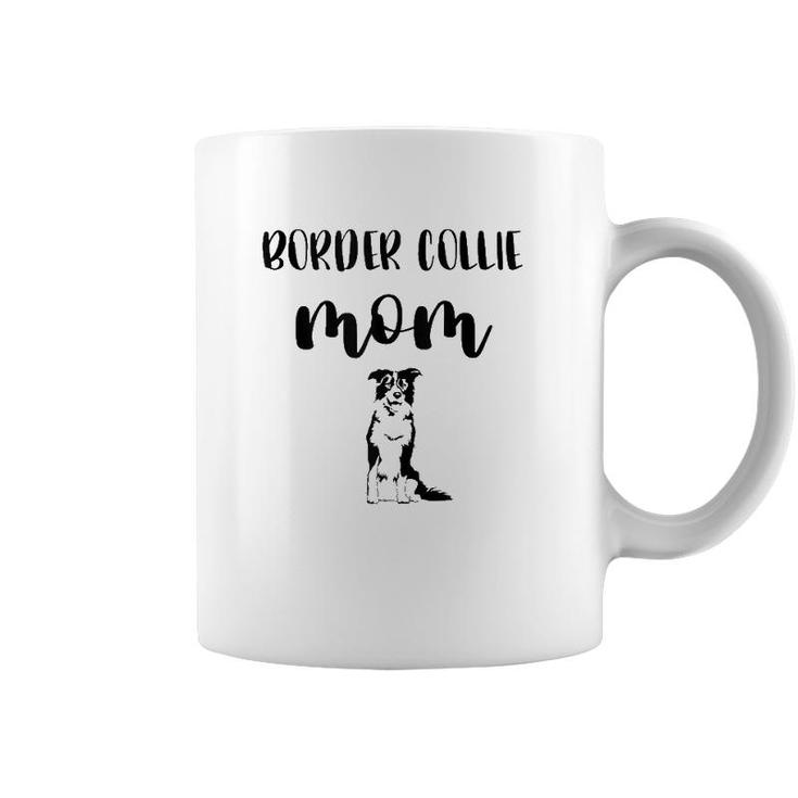 Black White Border Collie Women I Love My Border Collie Mom  Coffee Mug