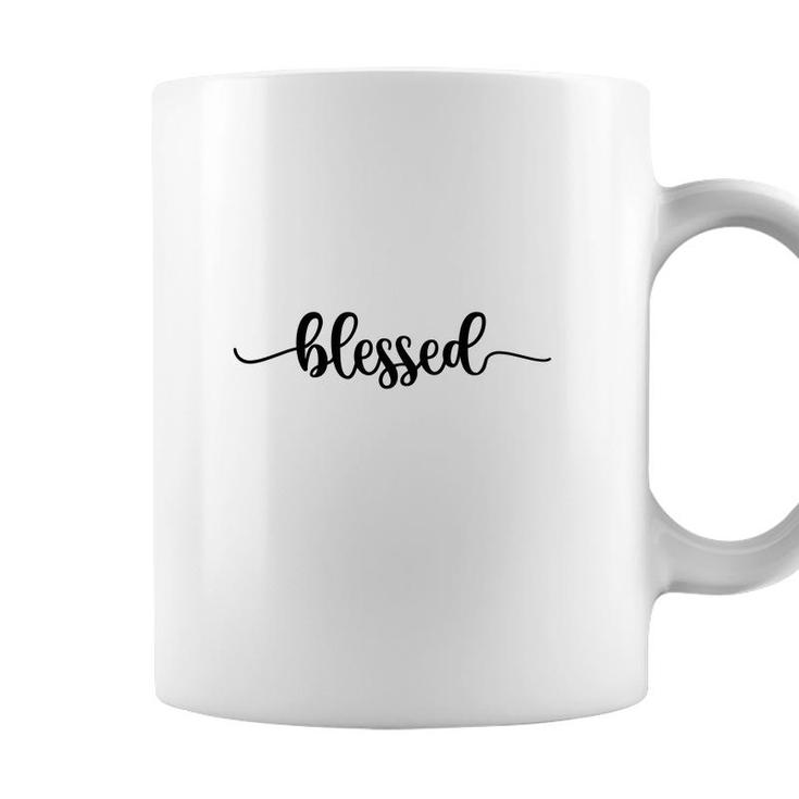 Blessed Bible Verse Black Graphic Great Gift Christian Coffee Mug