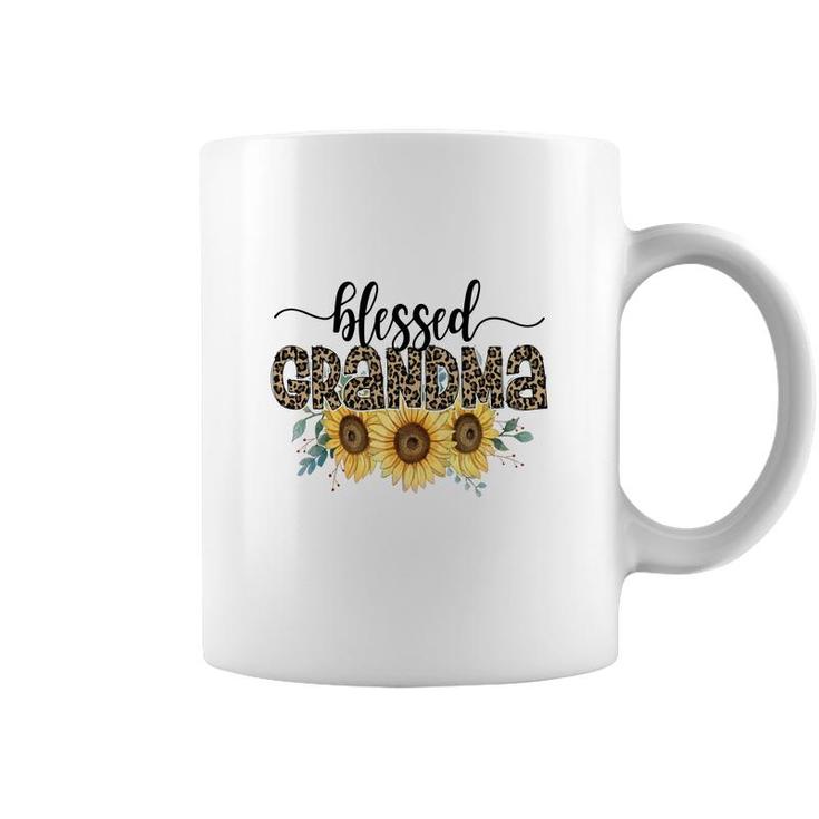 Blessed Grandma Sunflower Leopard Vintage Mothers Day Coffee Mug