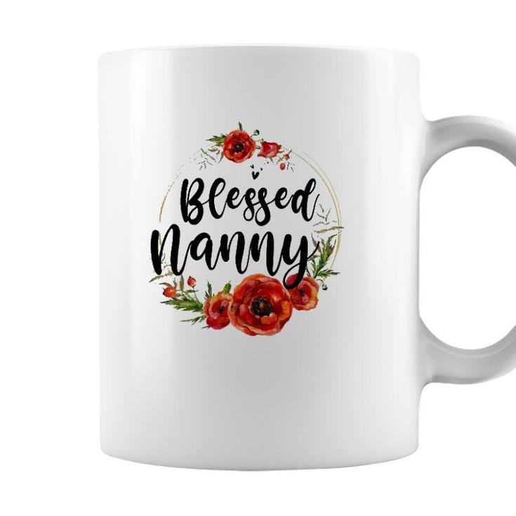 Blessed Nanny Floral Flower Mom Grandma Mothers Day Coffee Mug