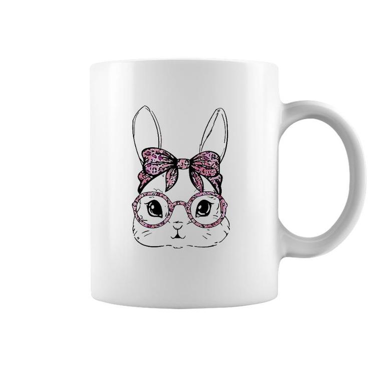 Bunny Face Leopard Glasses Happy Easter Day Women Girl Kid Coffee Mug