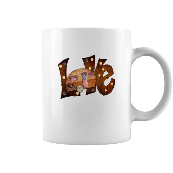 Colorful Love Camping Adventure Camp Life Custom Coffee Mug