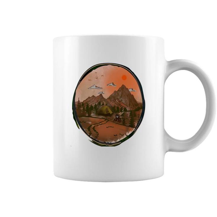 Colorful Mountains Camp Life Design For Mothers Day Coffee Mug