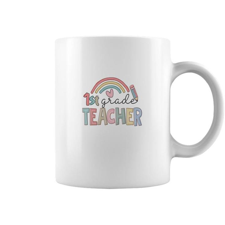 Colorful Rainbow 1St Grade Teacher Custom For Teacher Coffee Mug