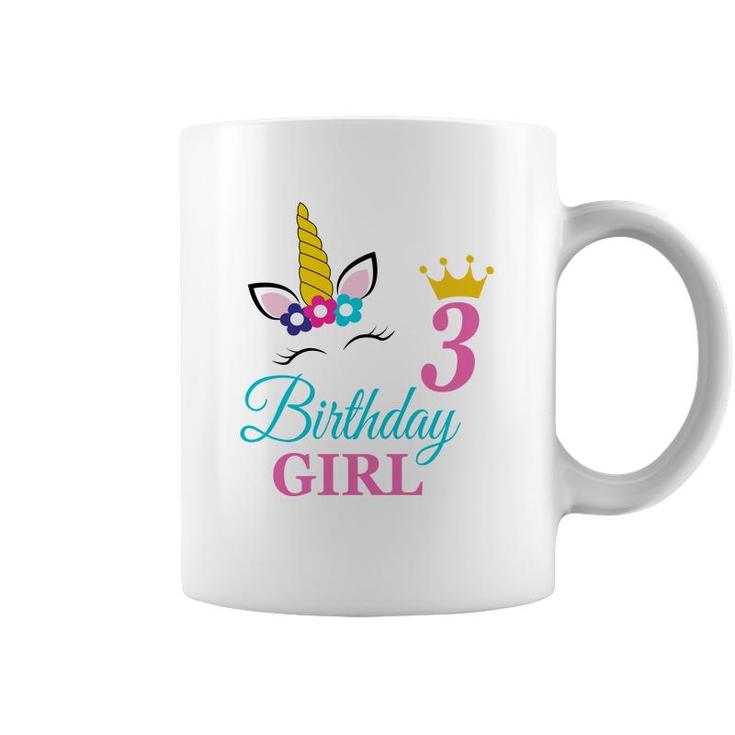 Congratuations 3Rd Birthday Beautiful Unicorn Girl Coffee Mug