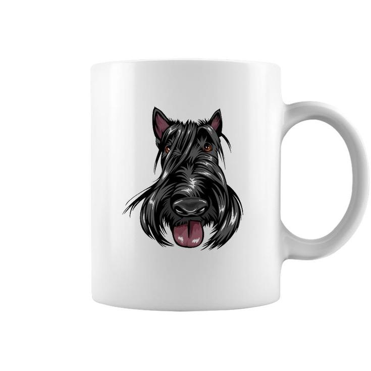 Cool Scottish Terrier Face Dog Coffee Mug