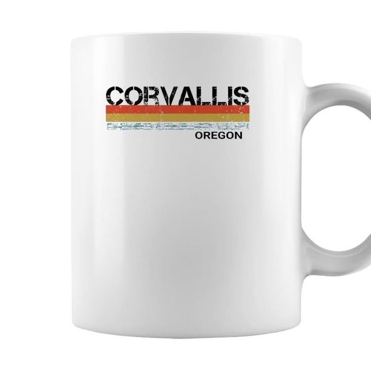 Corvallis Oregon Vintage Retro Stripes Coffee Mug