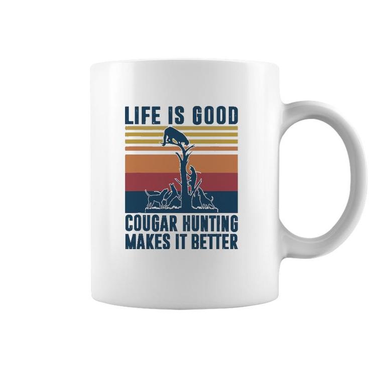 Cougar Hunting Gifts Men Women Mountain Lion Hunter Coffee Mug