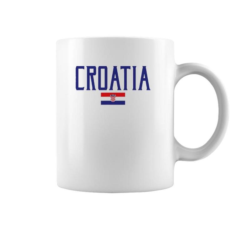 Croatia Flag Vintage Blue Text Coffee Mug