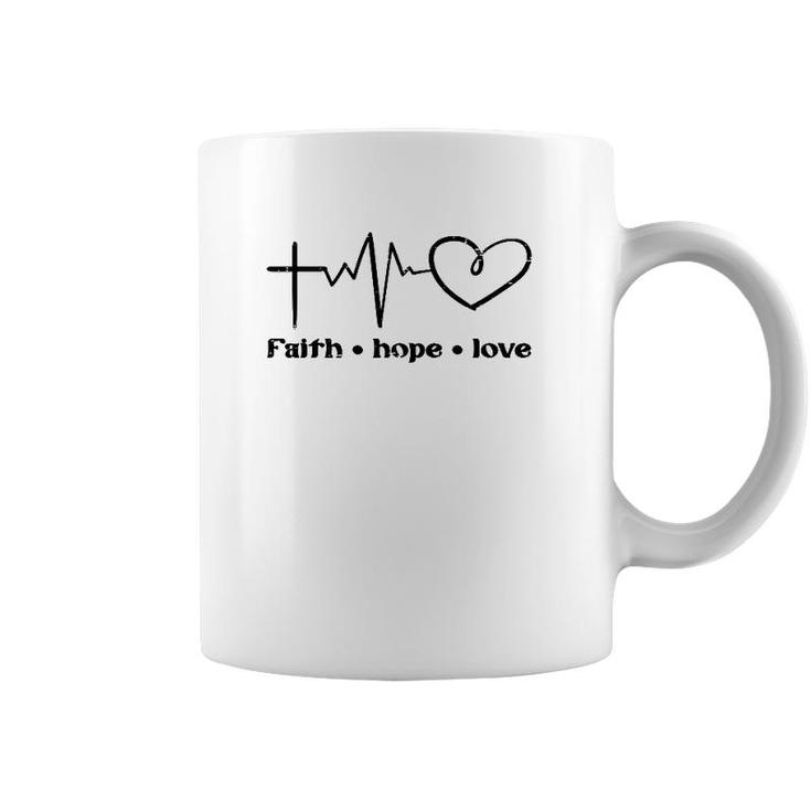 Cross Faith Hope Love God Jesus Christian Men Women Kids Coffee Mug