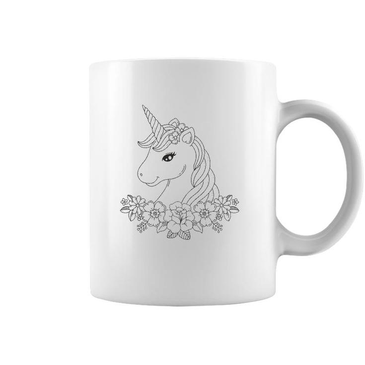 Cute Unicorn To Paint And Color In For Children Coffee Mug