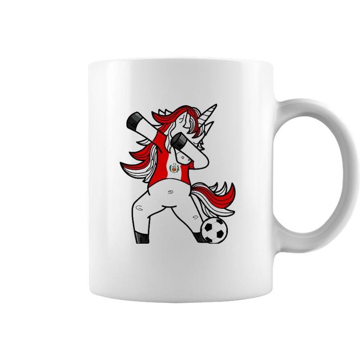 Dabbing Soccer Unicorn Peru Peruvians Football Coffee Mug