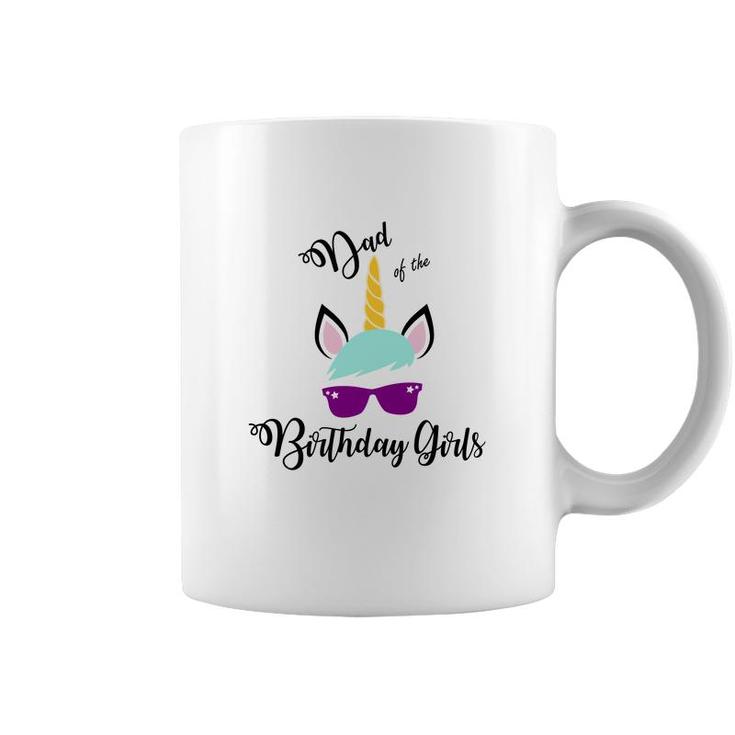 Dad Of The Birthday Girls Featured As A Cool Unicorn Coffee Mug