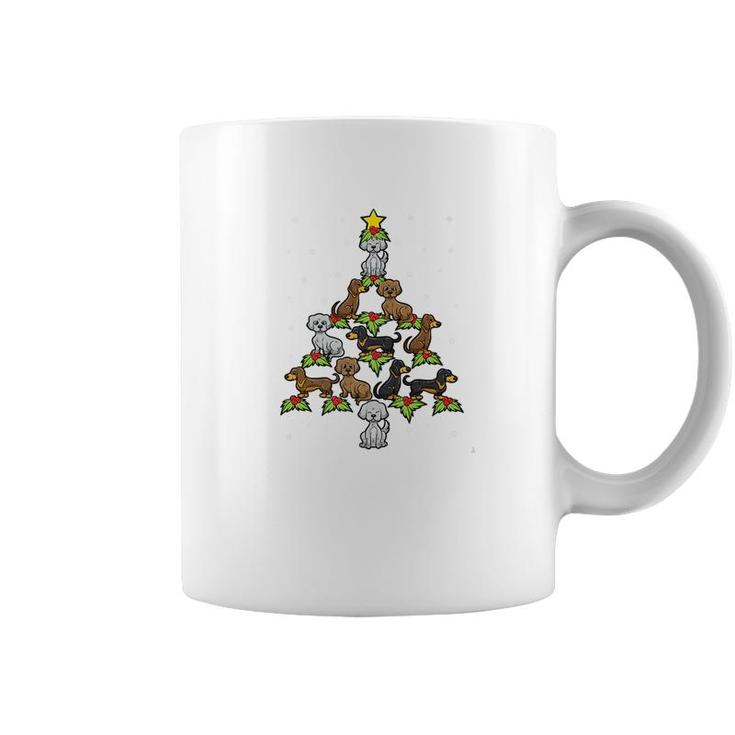Dog Christmas Tree Holly Mistletoe Star Birth Jesus Savior Coffee Mug