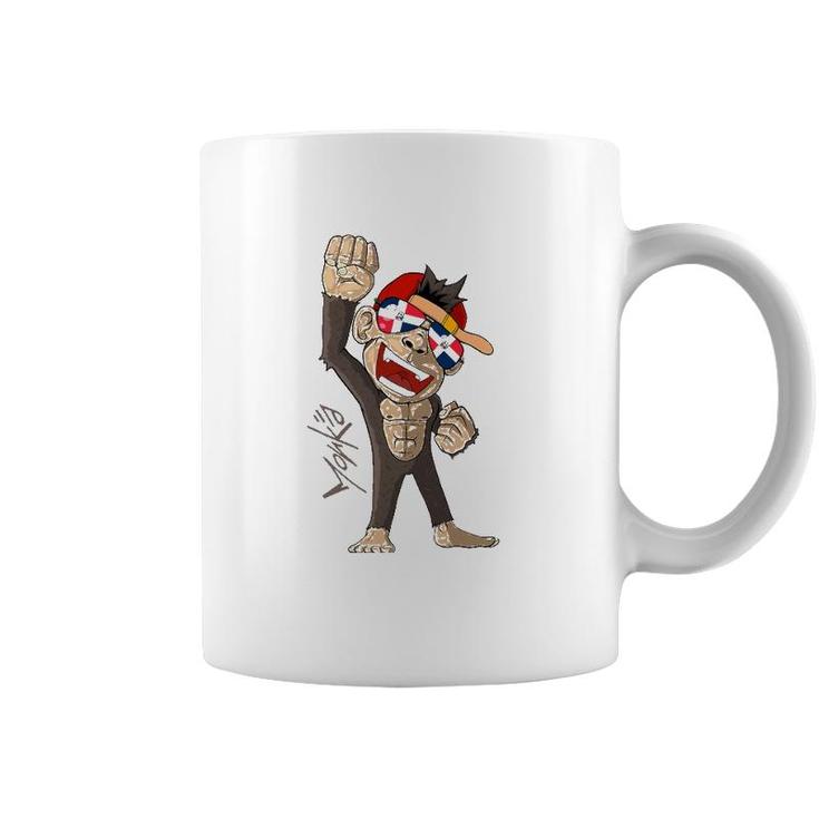 Dominican Republic Flag - Cheering Monkey - Fan Coffee Mug