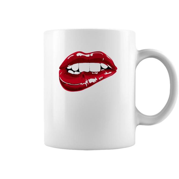 Enjoy Cool Women Graphic Lips Tee S Women Red Lips Fun Coffee Mug