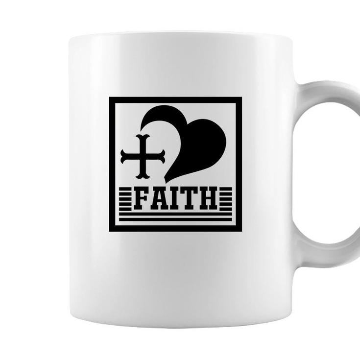 Faith Heart Bible Verse Black Graphic Great Christian Coffee Mug