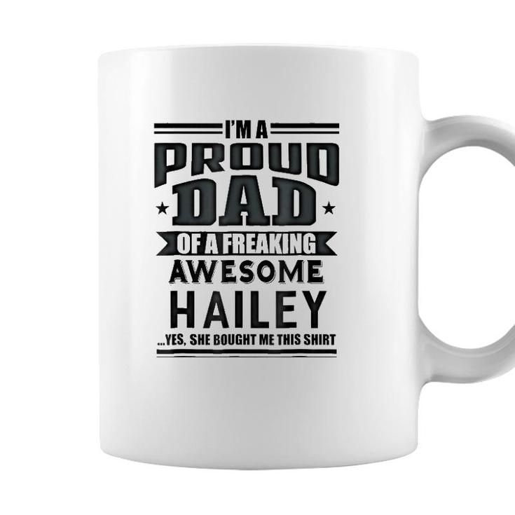Family Fathers Day Gift Dad Daughter Hailey Name Men Coffee Mug