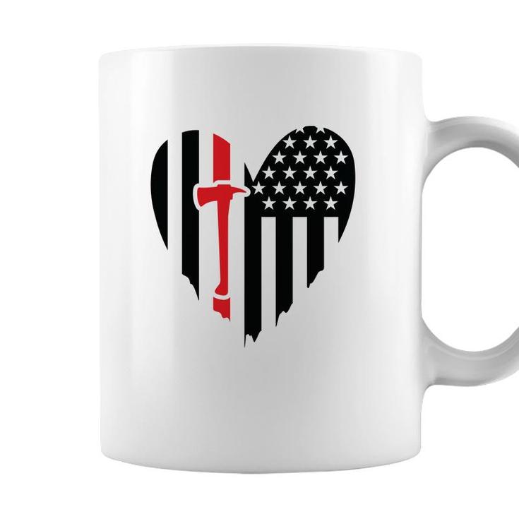 Firefighter Usa Flag Red Meaningful Gift For Firefighter Coffee Mug