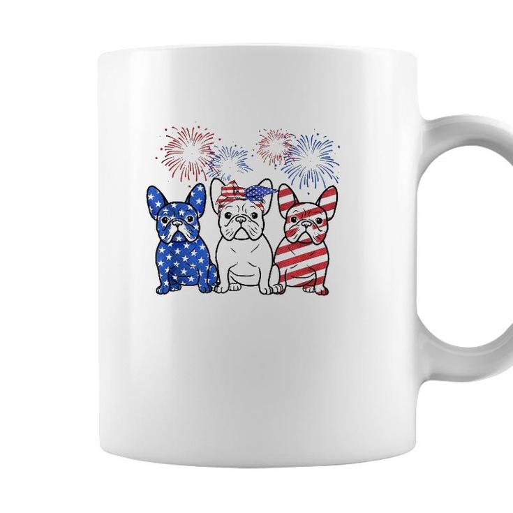 French Bulldog American Flag 4Th Of July Independence Days  Coffee Mug
