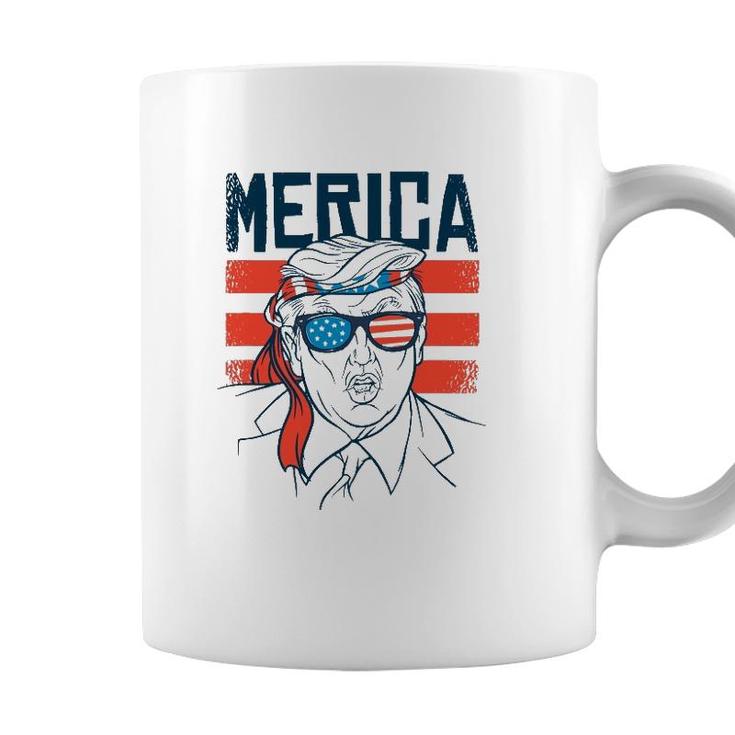 Funny Donald Trump 4Th Of July Independence Day America Flag Coffee Mug