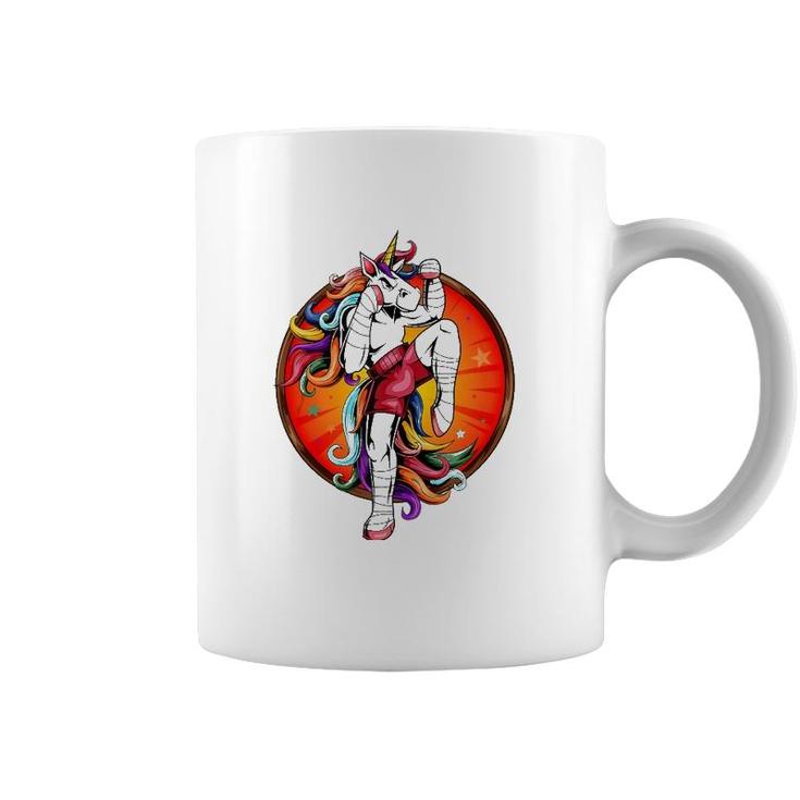 Funny Unicorn Muay Thai Karate Kickboxing Samurai  Coffee Mug
