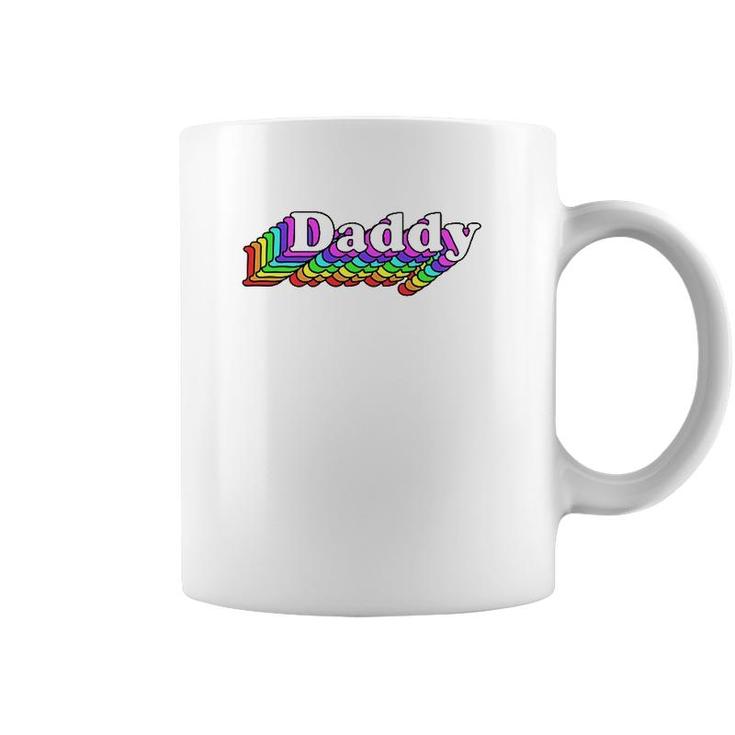 Gay Daddy Bear Retro Style Lgbt Rainbow Lgbtq Pride Daddy  Coffee Mug