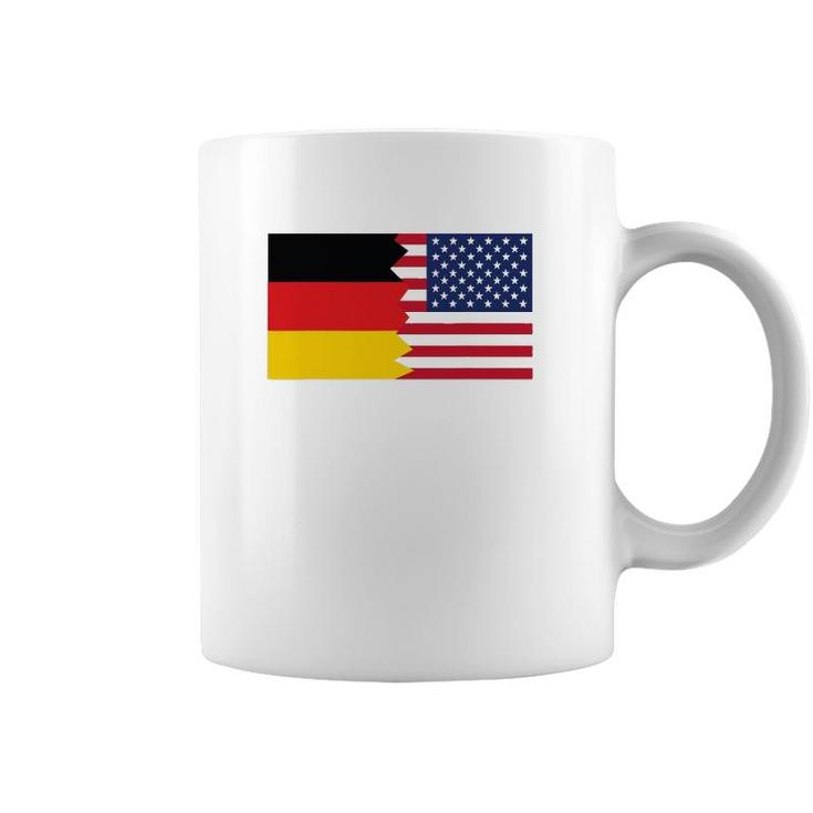 German American Half Germany Half America Flag Coffee Mug