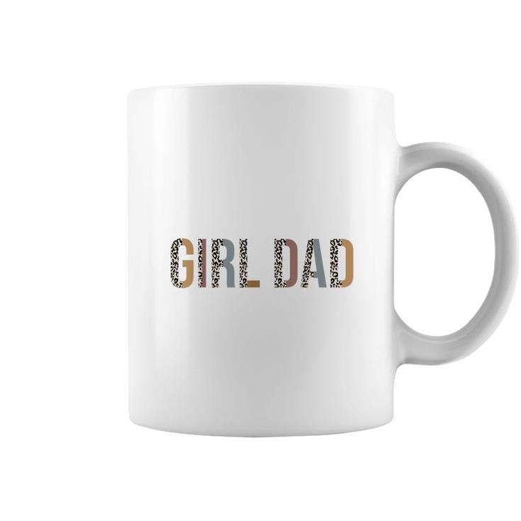Girl Dad  For Men Leopard Proud Father Of Girl Dad  Coffee Mug