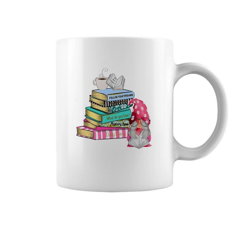 Gnome Reading Books Coffee And Book Lover Coffee Mug