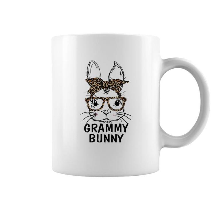 Grammy Bunny Face Leopard Print Glasses Easter Day Coffee Mug