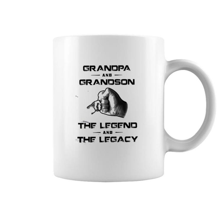 Grandpa And Grandson The Legend And The Legacy Funny New Letters Coffee Mug