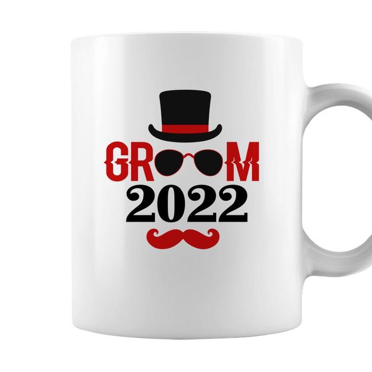 Groom 2022 Groom Bachelor Party Red Black  Coffee Mug