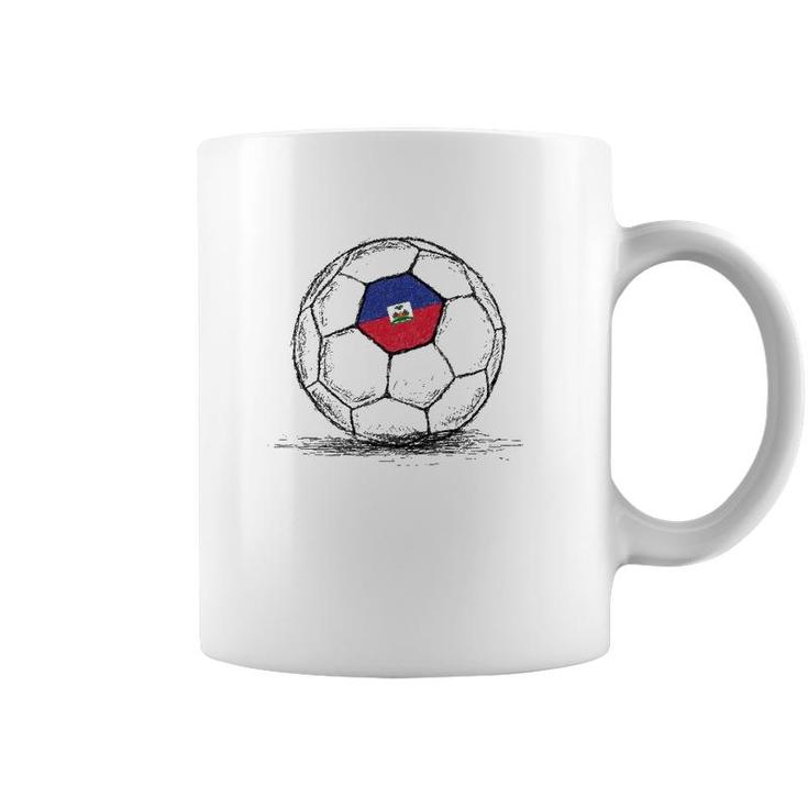 Haiti Haitian Flag Design On Soccer Ball Coffee Mug