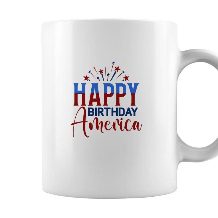 Happy Birthday America July Independence Day Red Blue 2022 Coffee Mug