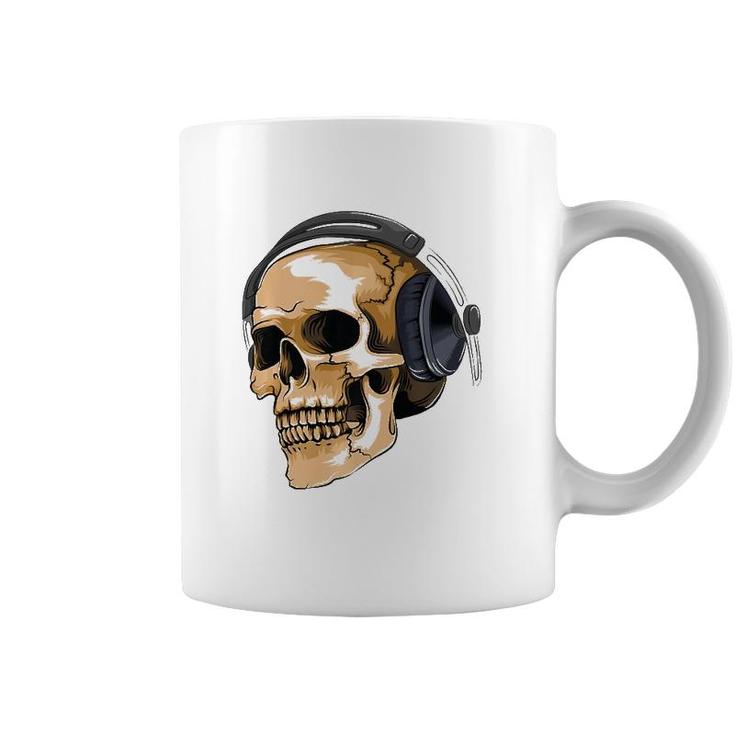 Headphone Skull  Electronic Hard Style Musician Gift Coffee Mug