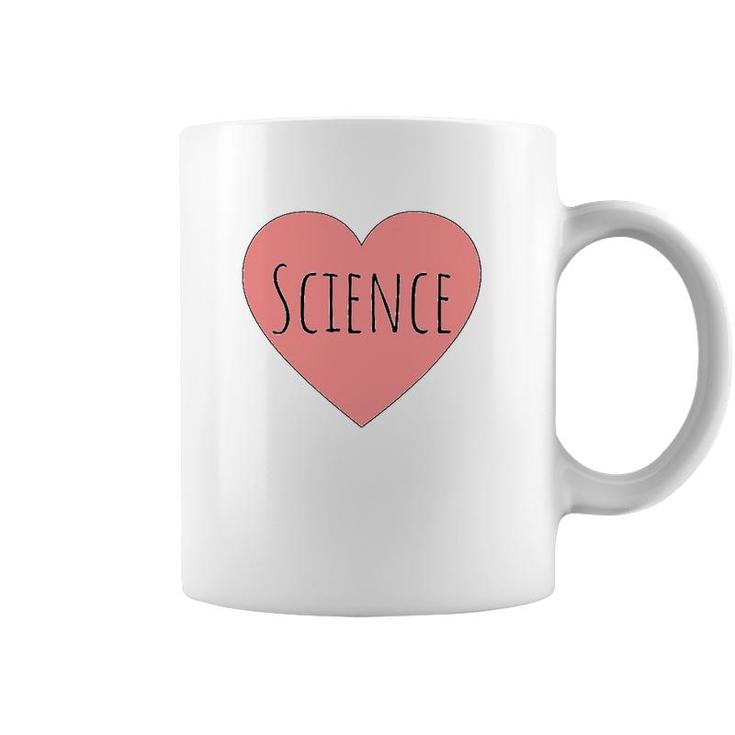 Heart Pastel Pink Valentine Humor Scientists I Love Science Coffee Mug