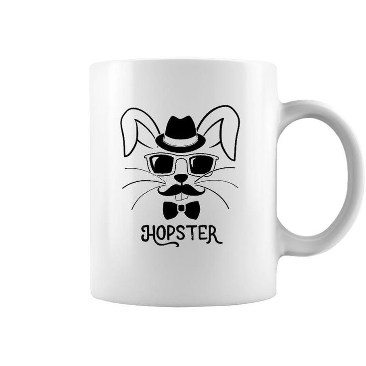 Hopster Funny Hipster Easter Bunny Coffee Mug